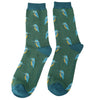 Men's Bamboo Socks - Green Kingfishers - Hauslife