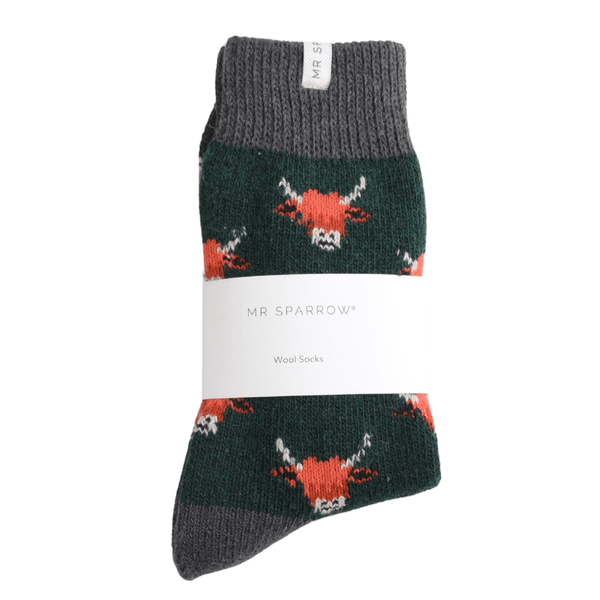 Men’s Fluffy Winter Socks - Highland Cows - Hauslife