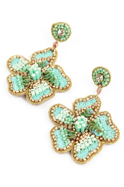 Mint Flower Earrings - Hauslife