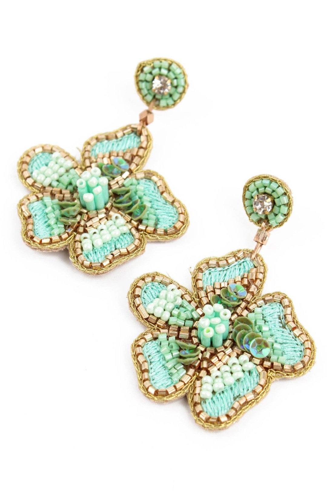 Mint Flower Earrings - Hauslife
