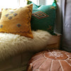 Moroccan Leather Pouffe - Tan - Hauslife
