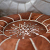 Moroccan Leather Pouffe - Tan - Hauslife