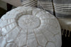 Moroccan Leather Pouffe - White - Hauslife