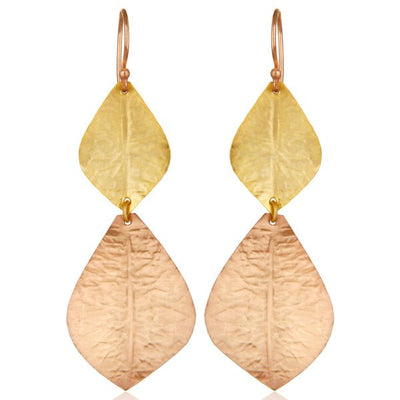 Multi-Gold Leaf Dangle Earrings - Hauslife