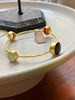 Multi-Jewel Hammered Gold Bangle - Hauslife