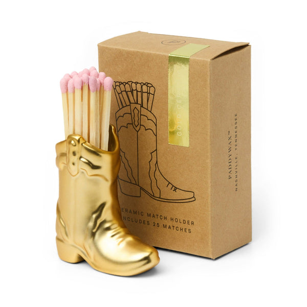 Nashville Ceramic Boot Match Holder - Gold - Hauslife