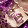 Natalia Petite Resin Hoop Earrings - Hauslife