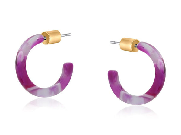 Natalia Petite Resin Hoop Earrings - Hauslife