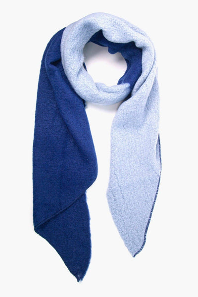 Navy Blue Light Blue Two Tone Colourblock Heavyweight Scarf - Hauslife