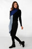 Navy Blue Light Blue Two Tone Colourblock Heavyweight Scarf - Hauslife