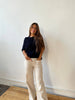 Navy Knitted T-Shirt - Hauslife