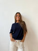 Navy Knitted T-Shirt - Hauslife