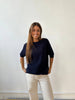 Navy Knitted T-Shirt - Hauslife