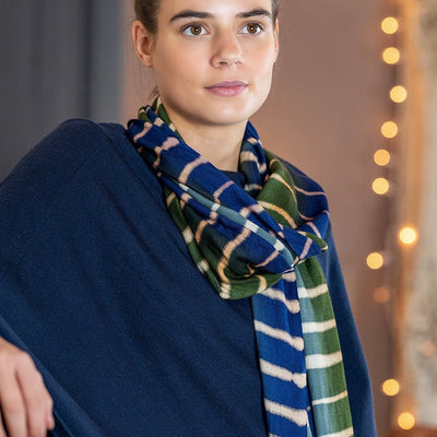 Navy Olive Batik Scarf - Hauslife