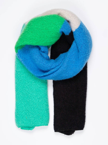 Nellie Heavyweight Scarf - Blue/Green, Colour Block - Hauslife