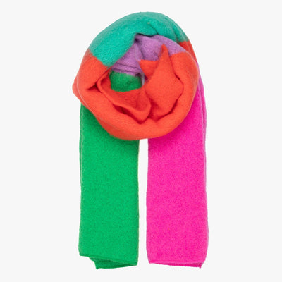 Nellie Heavyweight Scarf - Orange/Green, Colour Block - Hauslife