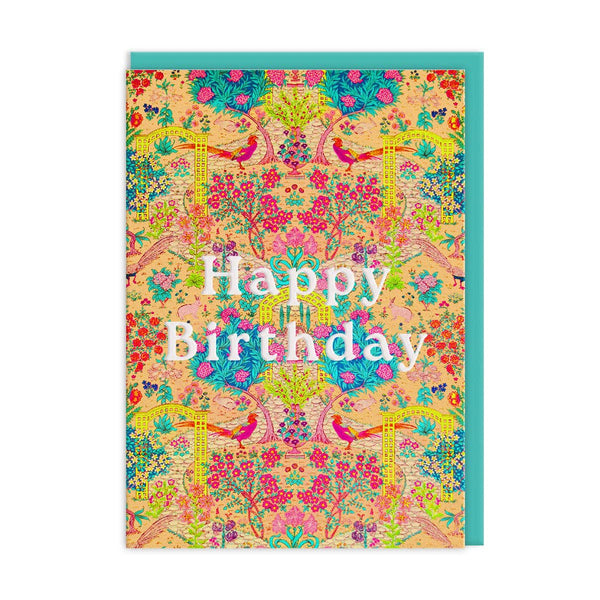 Neon Floral Ornate Garden Greeting Card - Hauslife