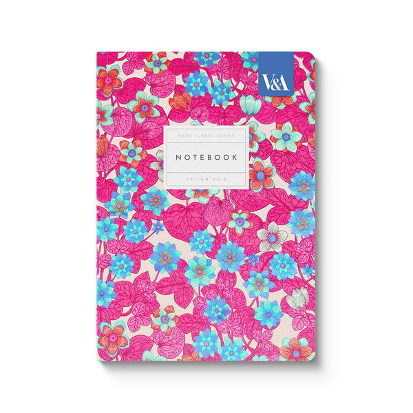Neon Floral Premium Paperback Notebook (A5) (12538) - Hauslife