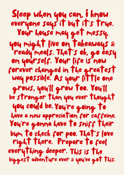 New Parents Advice 5x7 Card - Version 1 - Hauslife