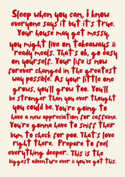 New Parents Advice 5x7 Card - Version 1 - Hauslife