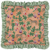 Okara Leopard And Fig Printed Ruffle Cushion - Hauslife