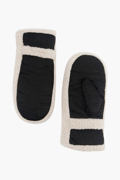 Orla Black Borg Trim Mittens - Hauslife