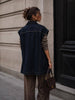 Oversized sleeveless denim jacket – raw denim - Hauslife