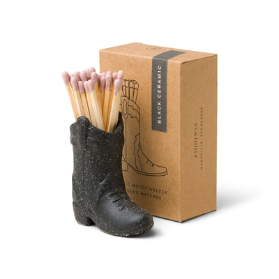 Paddywax Cowboy Boot Match Holder - Black - Hauslife