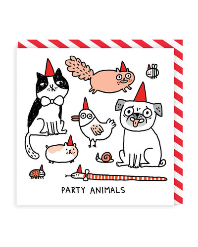 Party Animals Square Greeting Card - Hauslife