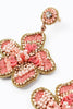Peach Beaded Flower Earrings - Hauslife