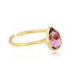 Pear Cut Amethyst Gold Ring - Hauslife