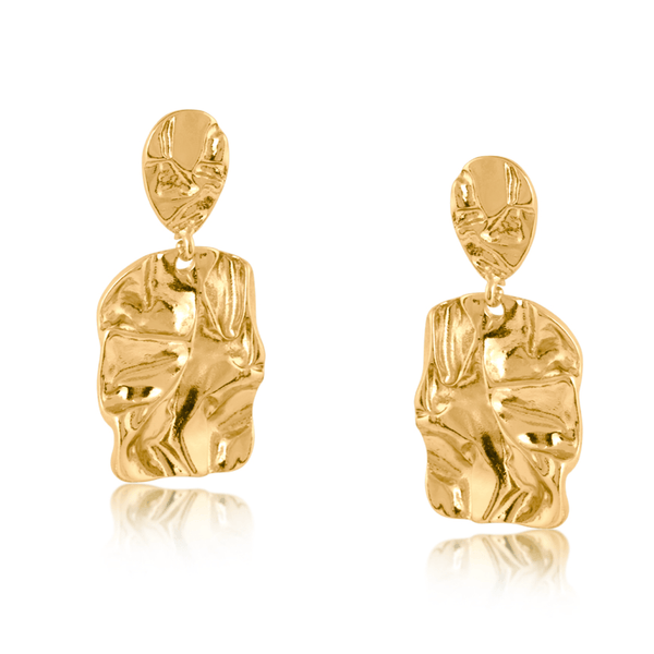 Penelope Crushed Metal Dangle Earrings - Hauslife