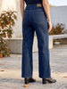 Penny Wide Leg Patch Pocket Jeans – Dark Blue - Hauslife