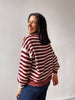 Pia Burgundy and Beige Sweater - Hauslife