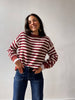 Pia Burgundy and Beige Sweater - Hauslife