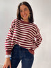 Pia Burgundy and Beige Sweater - Hauslife