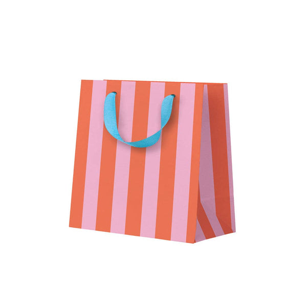 Pink And Orange Stripe Small Gift Bag - Hauslife