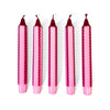 Pink and Red Scallop Stripe Dinner Candles - Hauslife