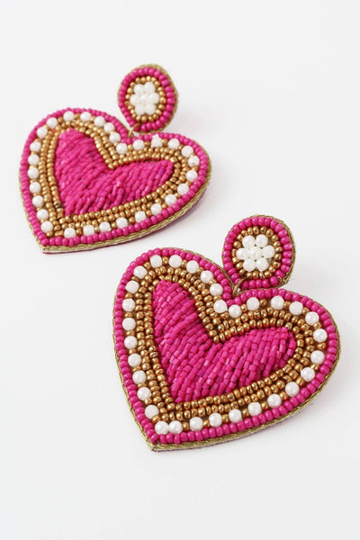 Pink Heart Earrings - Hauslife