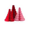 Pink & Red Card Honeycomb Trees - Pack of 3 - Hauslife