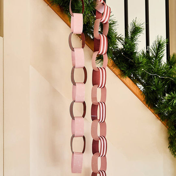 Pink & Red Paper Chains - Pack of 48 - Hauslife
