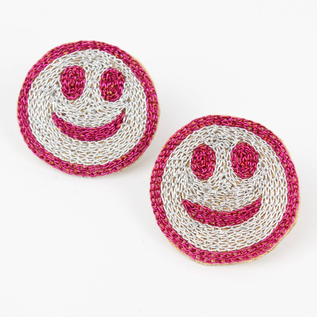 Pink Smiley Stud Earring - Hauslife