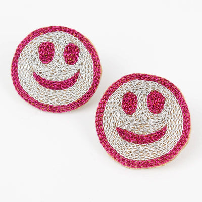 Pink Smiley Stud Earring - Hauslife