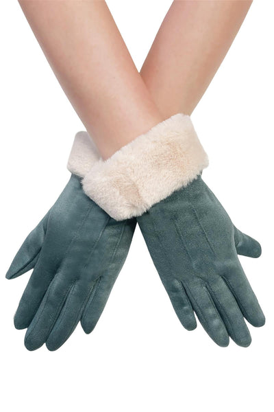 Plain Soft Faux Fur Touchscreen Gloves - Hauslife