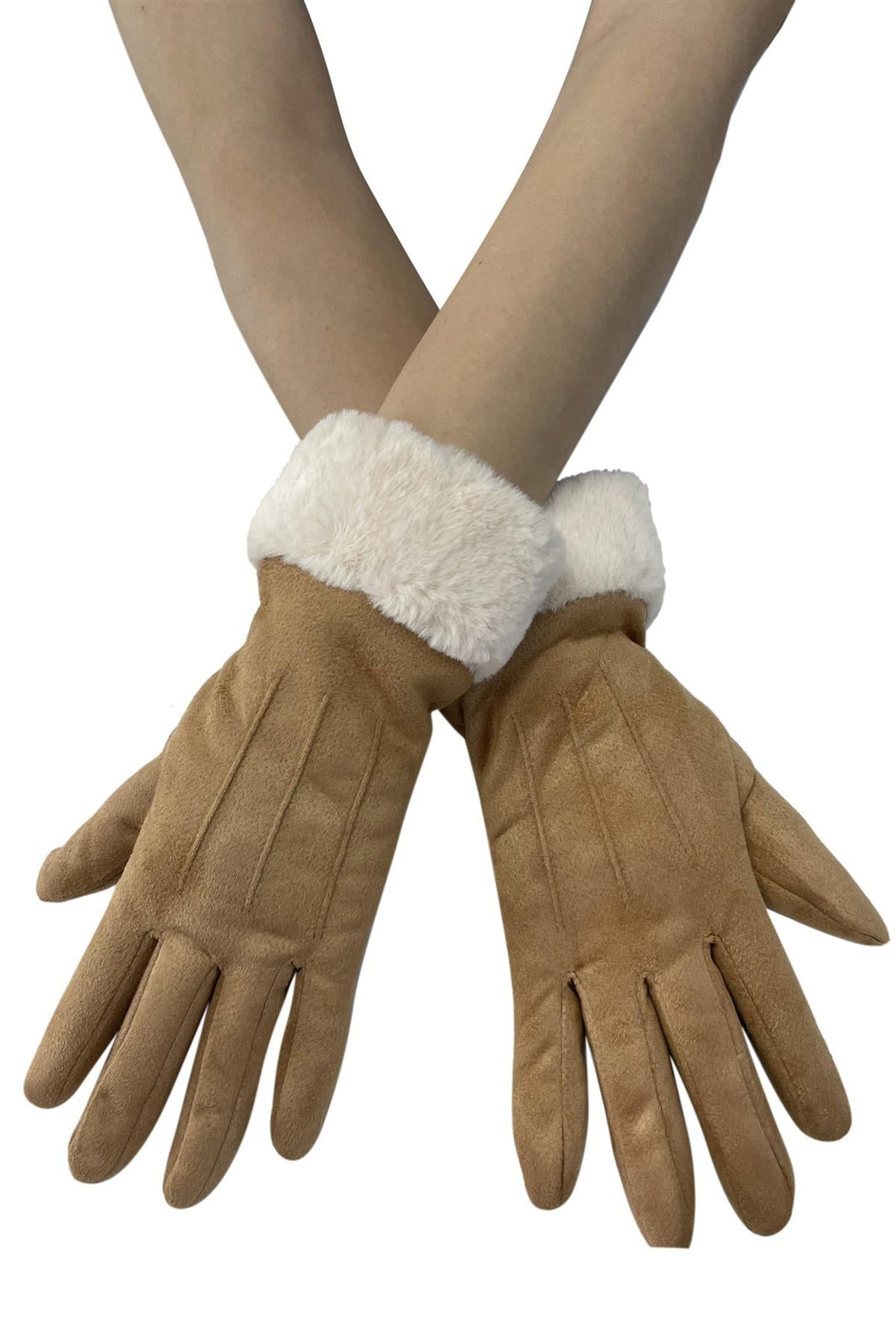 Plain Soft Faux Fur Touchscreen Gloves - Hauslife