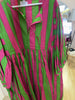 Cotton Striped Midaxi Dress - Pink & Green