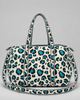 Quilted Cotton Duffle Bag - Turquoise Leopard - Hauslife