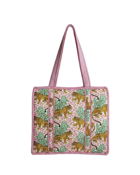 Quilted Cotton Tote Bag – Jaguars in the Jungle - Hauslife