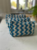 Quilted Cotton Washbag - Blue Zig Zag - Hauslife