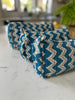 Quilted Cotton Washbag - Blue Zig Zag - Hauslife